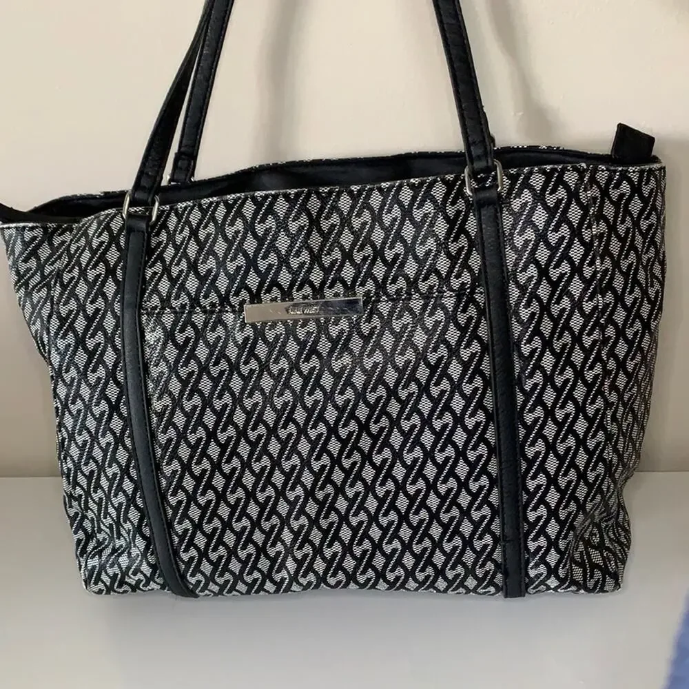 Nine West Jacquard Handbag Black and Gray